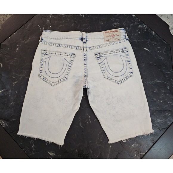 True Religion Other - True Religion Ricky Relaxed Straight Cutoff Denim Shorts Mens 32 Distressed